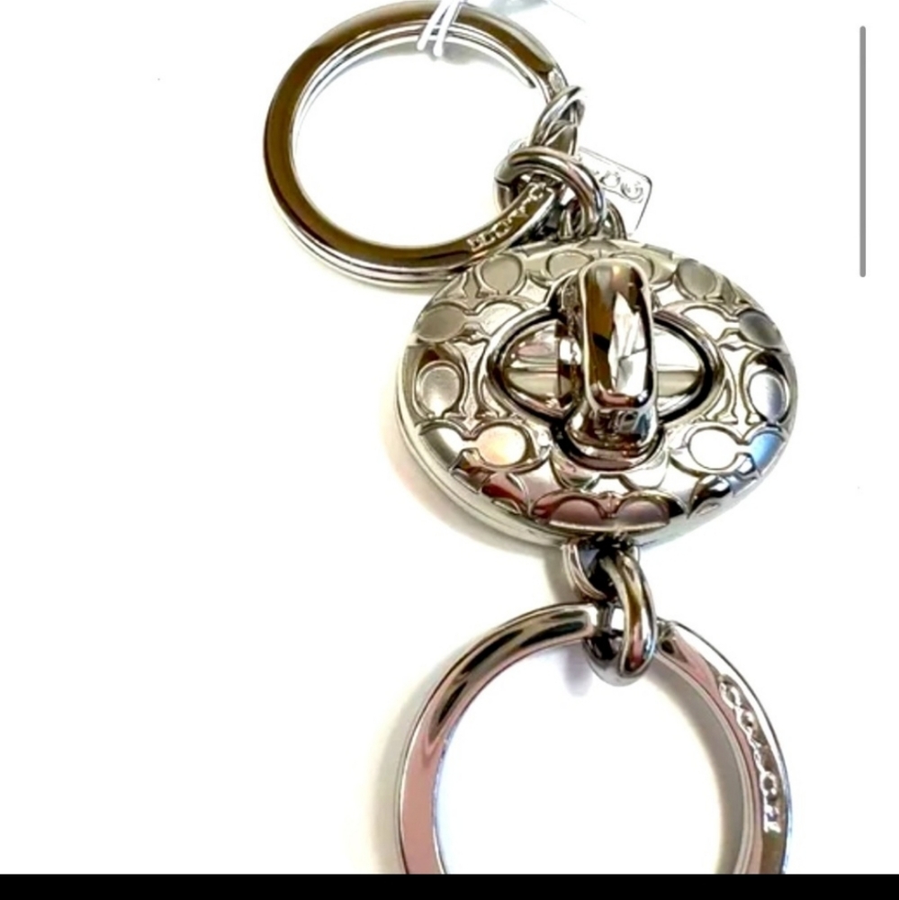 Coach silver double/valet keychain